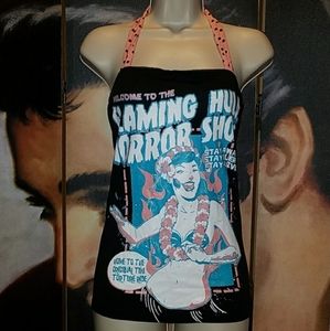 ISO Flaming Hula Halter top